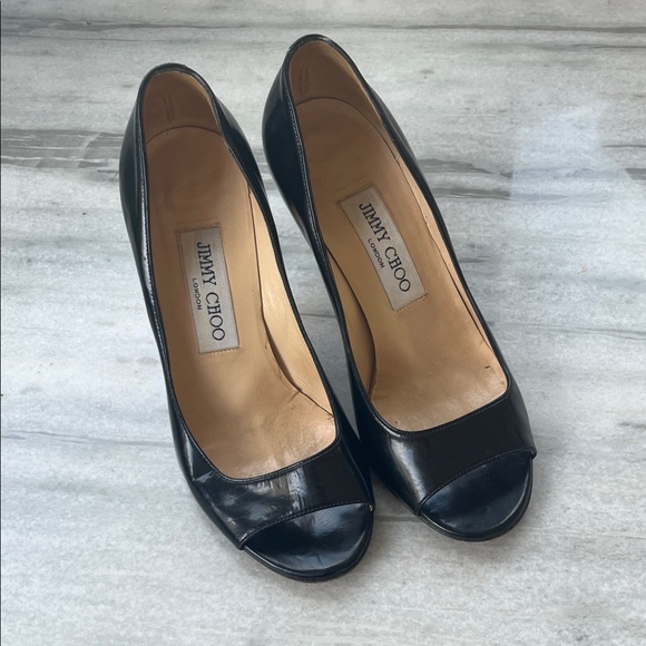 Jimmy Choo Shoes - Jimmy Choo Black Peep Toe Pumps